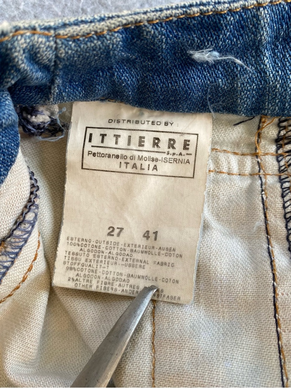 Vintage Y2K Dolce & Gabbana D&G Women Denim Jeans/ Fabric Boho Floral Pants 27-4 - Picture 11 of 16